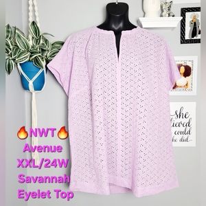 🔥NWT Avenue XXL/24 Savannah Eyelet Top
